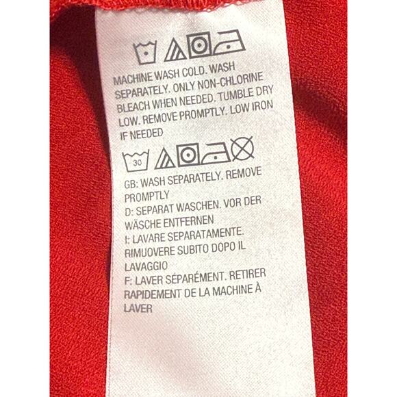 Susan Graver Red Long Sleeve Blouse, Size 14 - Picture 7 of 7